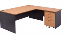 Rapid Worker Desk And Return 1800 X 900 And 600 Return With Optional Mobile Drawer Pedestal